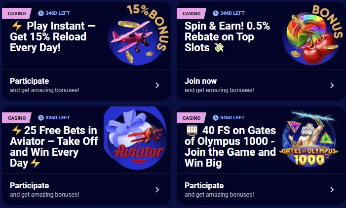 Promociones y bonificaciones del Casino Spinay
